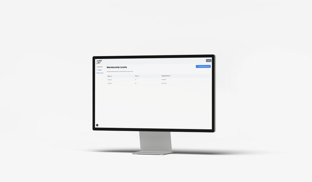 Mockup of the MemberPlus application